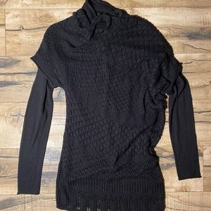 Y2K ReneeC. 2pc Black Asymmetric Sweater Set Size Large